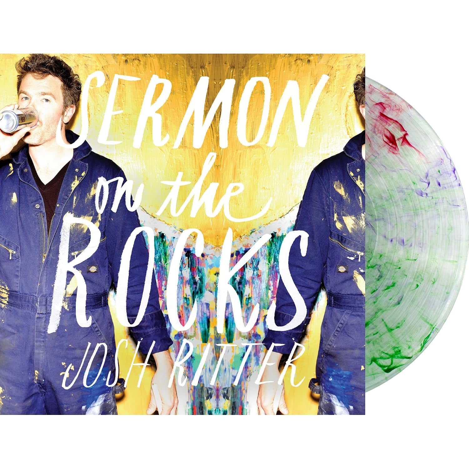 Sermon on the Rocks - Clear with Red, Green, Purple Swirl