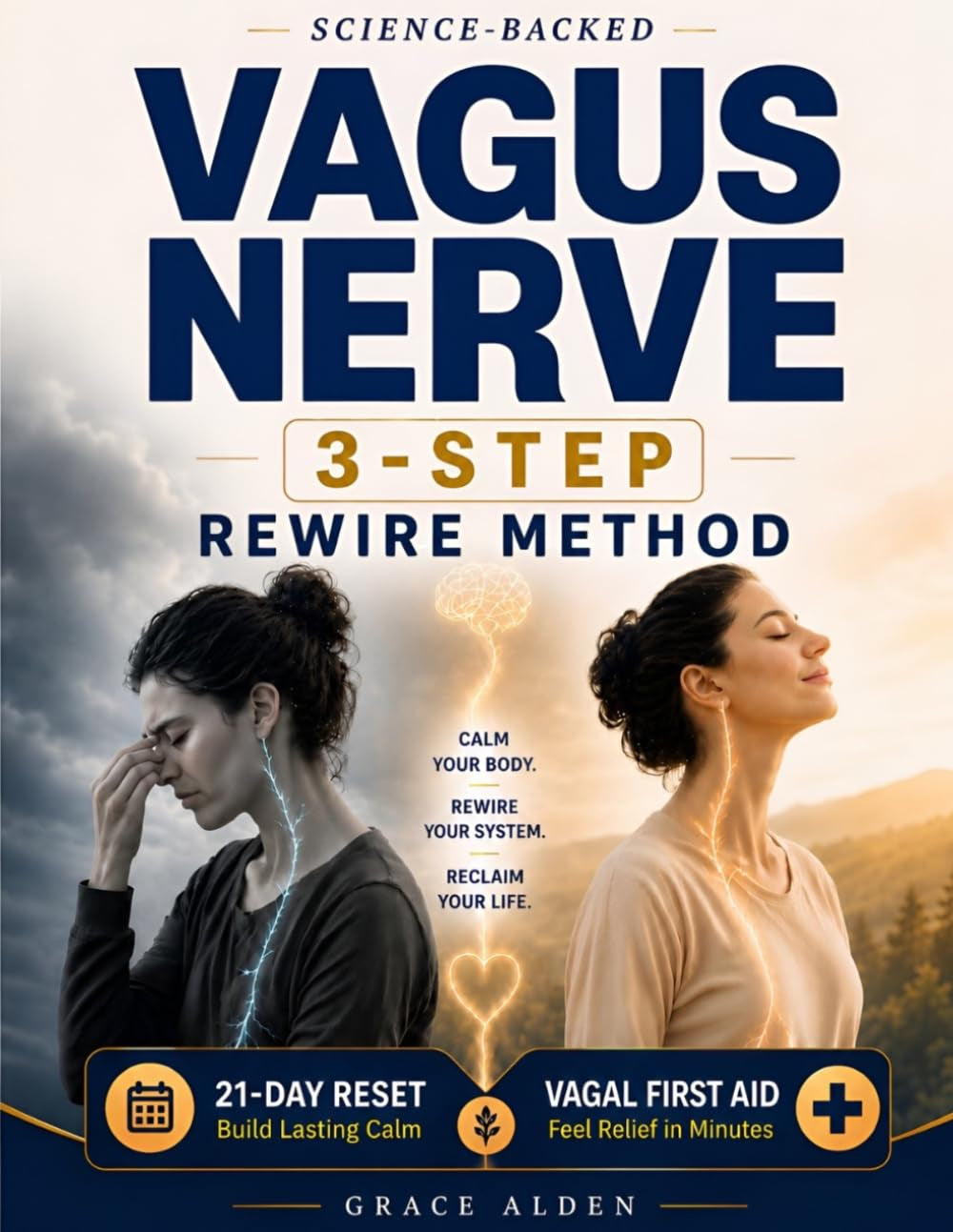 Vagus Nerve • The 3-Step Rewire Method: Teach Your Body to Stop Feeling Threatened, Follow The 21-Day Deep Reset to Build Lasting Calm, and Use the Vagal First Aid Library for Rapid Relief Anytime