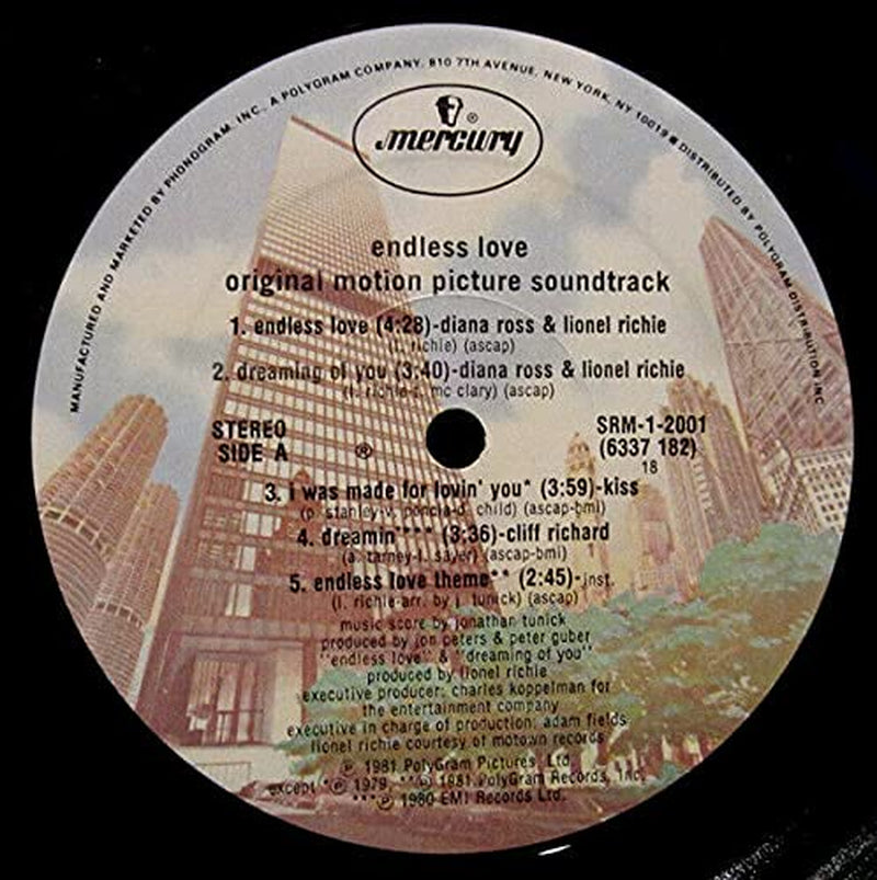 Endless Love - Motion Picture Soundtrack - Vintage Vinyl LP 1981 SRM-1-2001 - NM