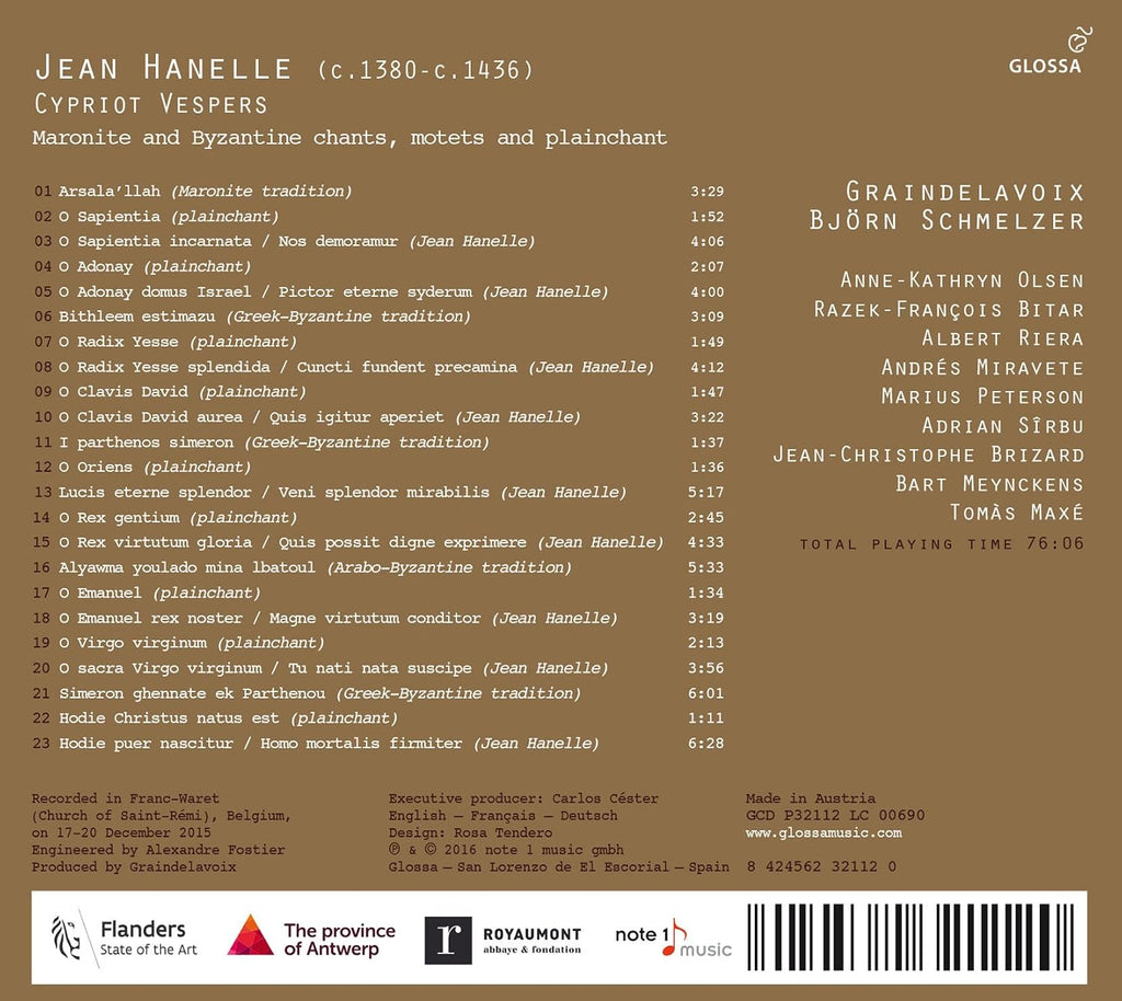 Jean Hanelle: Cypriot Vespers
