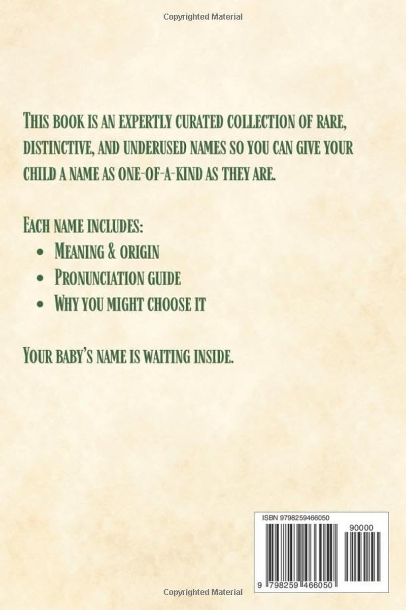 Unique Baby Names 2026: A Curated Guide to Rare, Distinctive & Underused Names (Baby Names Reference Guides)