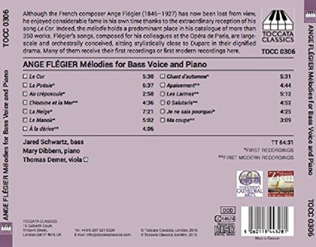 Flegier: Melodies for Bass Voice and Piano