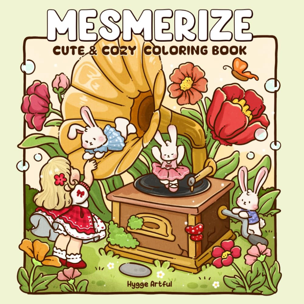 Mesmerize: Coloring Book for Teens and Adults Featuring Enchanted Worlds and Tiny Girl with Bunny Companions for Relaxation and Stress Relief