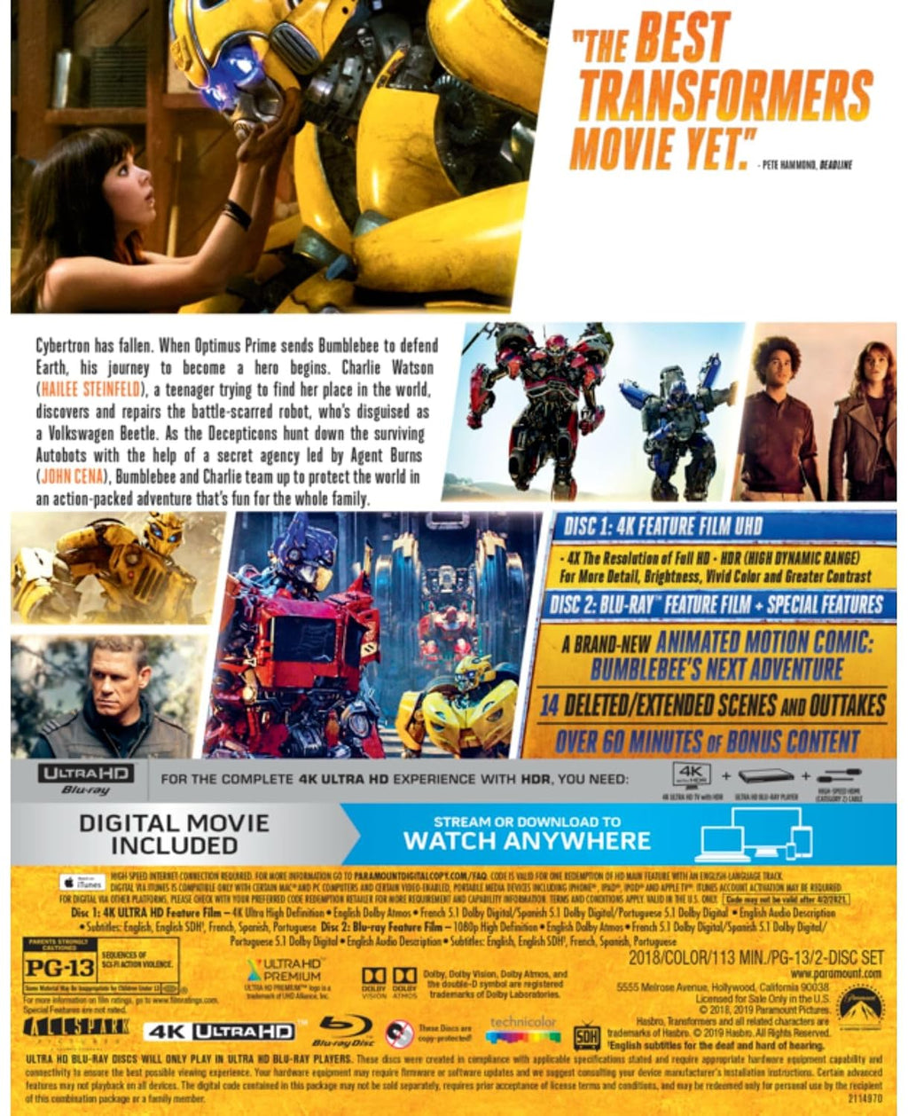 Bumblebee (4K UHD + Blu-ray + Digital)