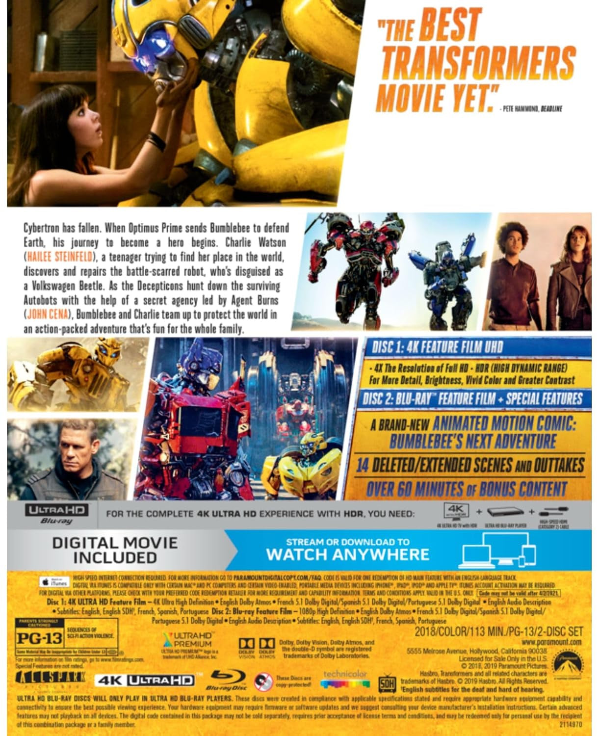 Bumblebee (4K UHD + Blu-ray + Digital)