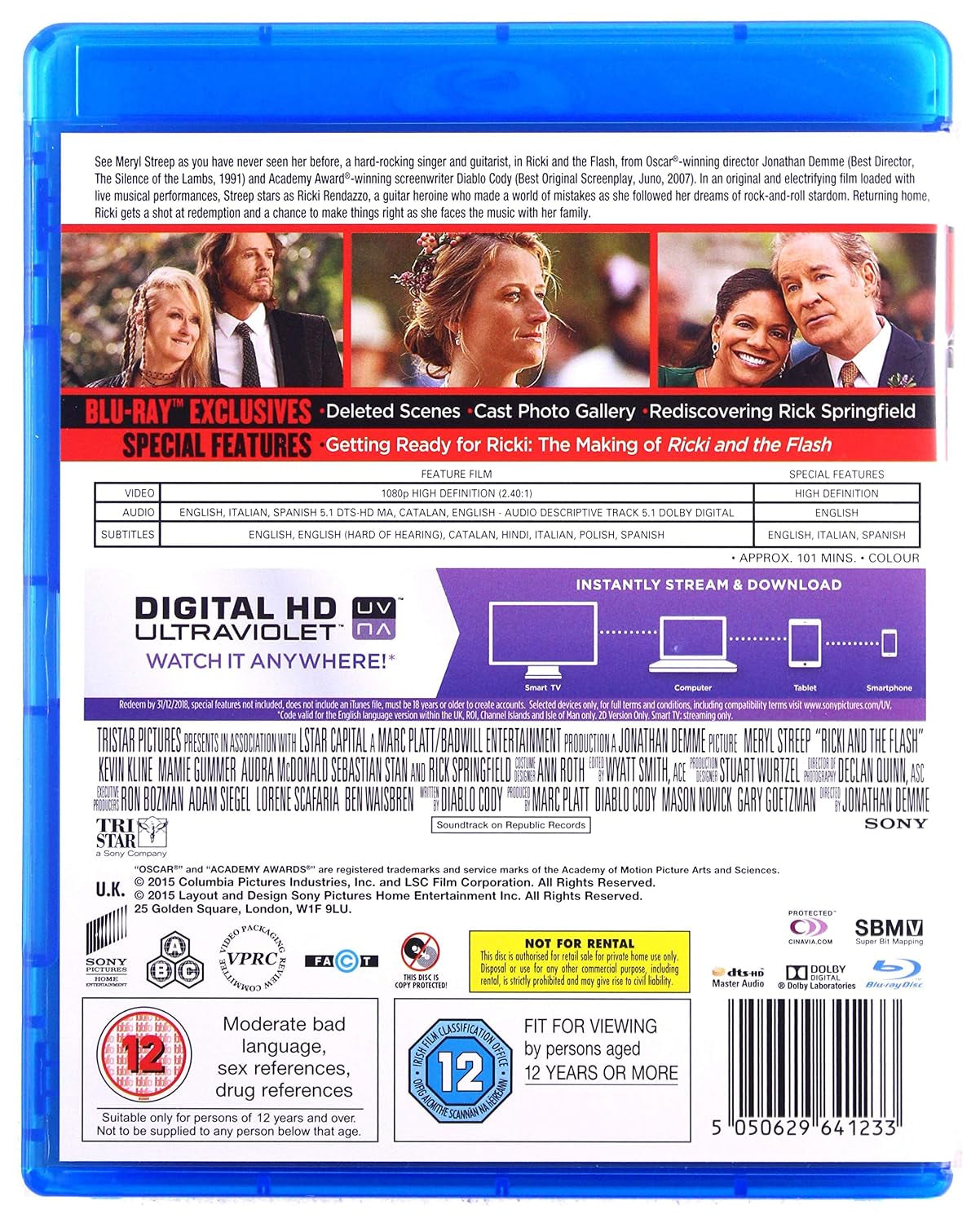 Ricki and the Flash [Blu-ray] [2015] [Region Free]