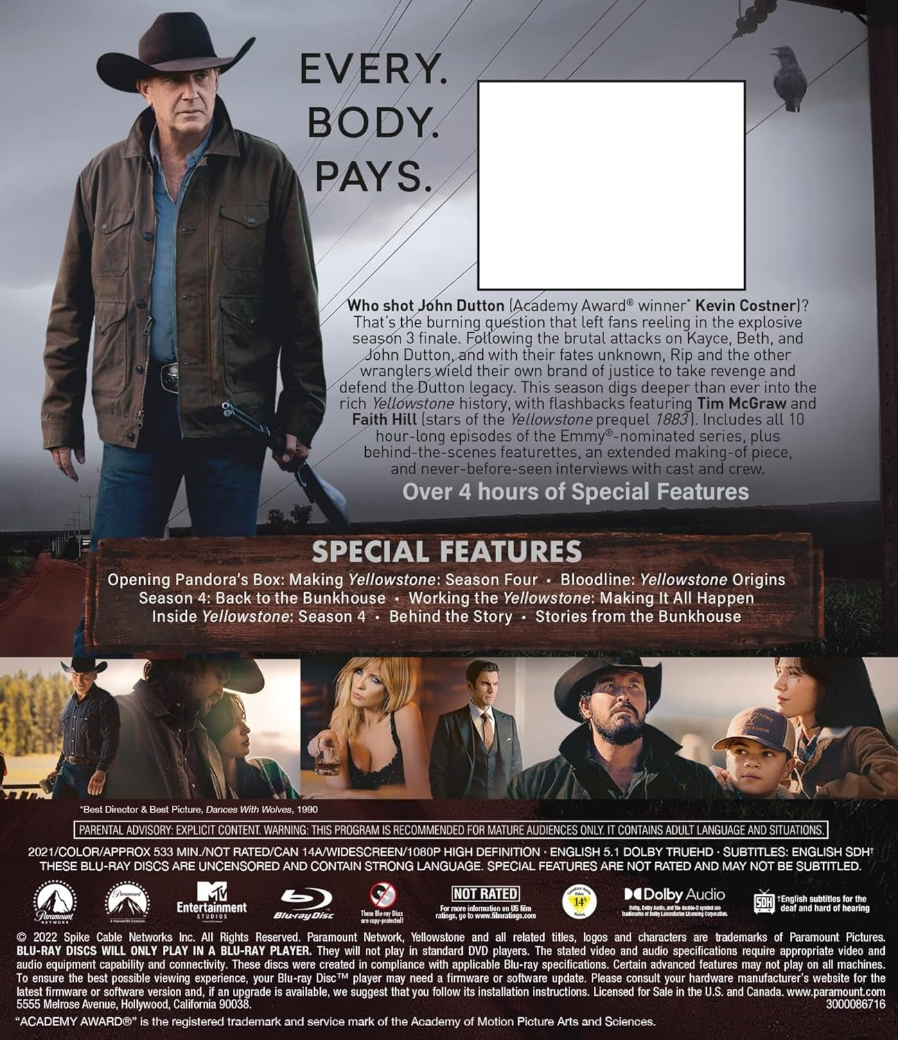 Yellowstone: Season Four [Blu-ray]