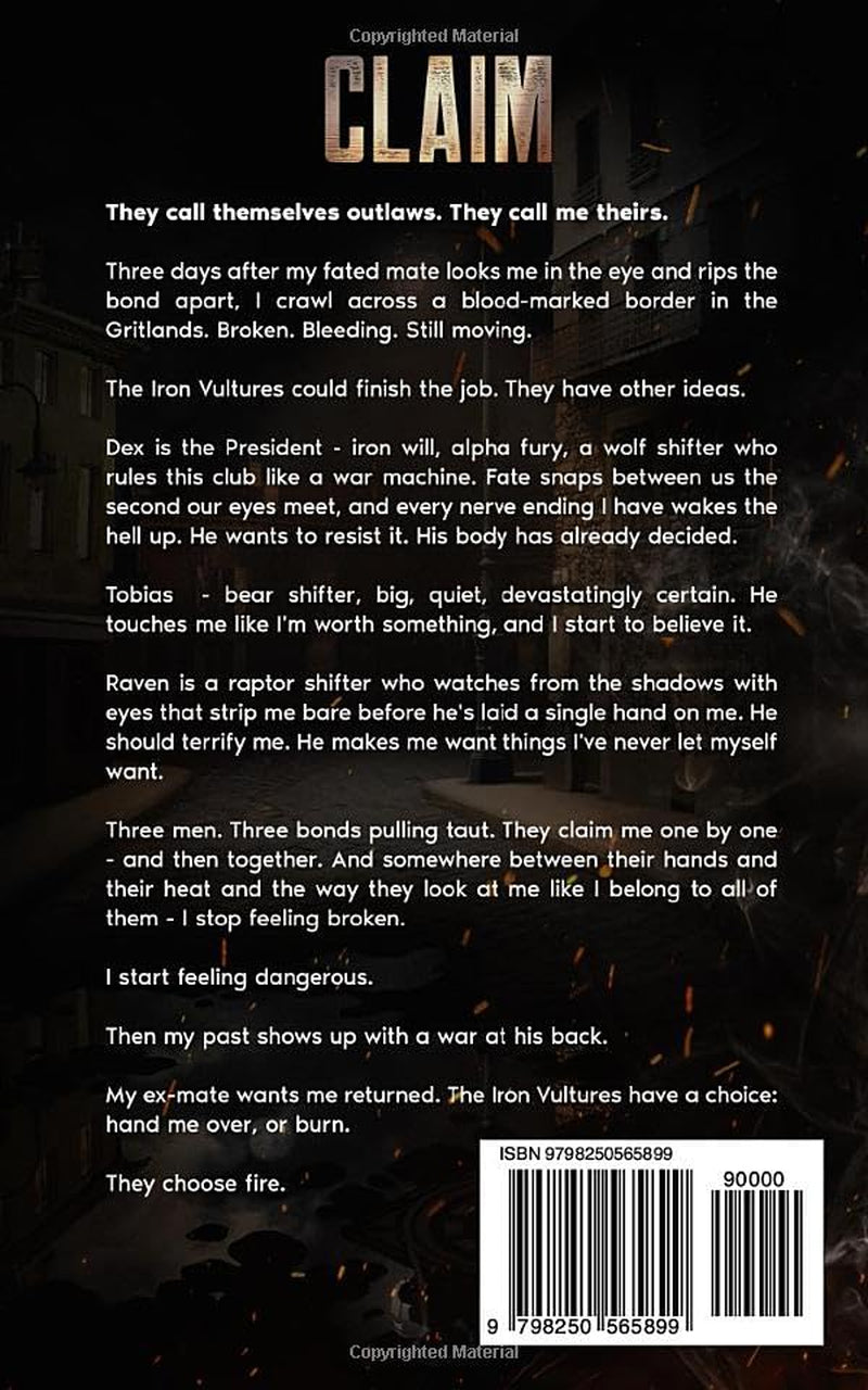Claim: A Reverse Harem Shifter Motorcycle Club Romance (A Gritlands Outlaws Novel)