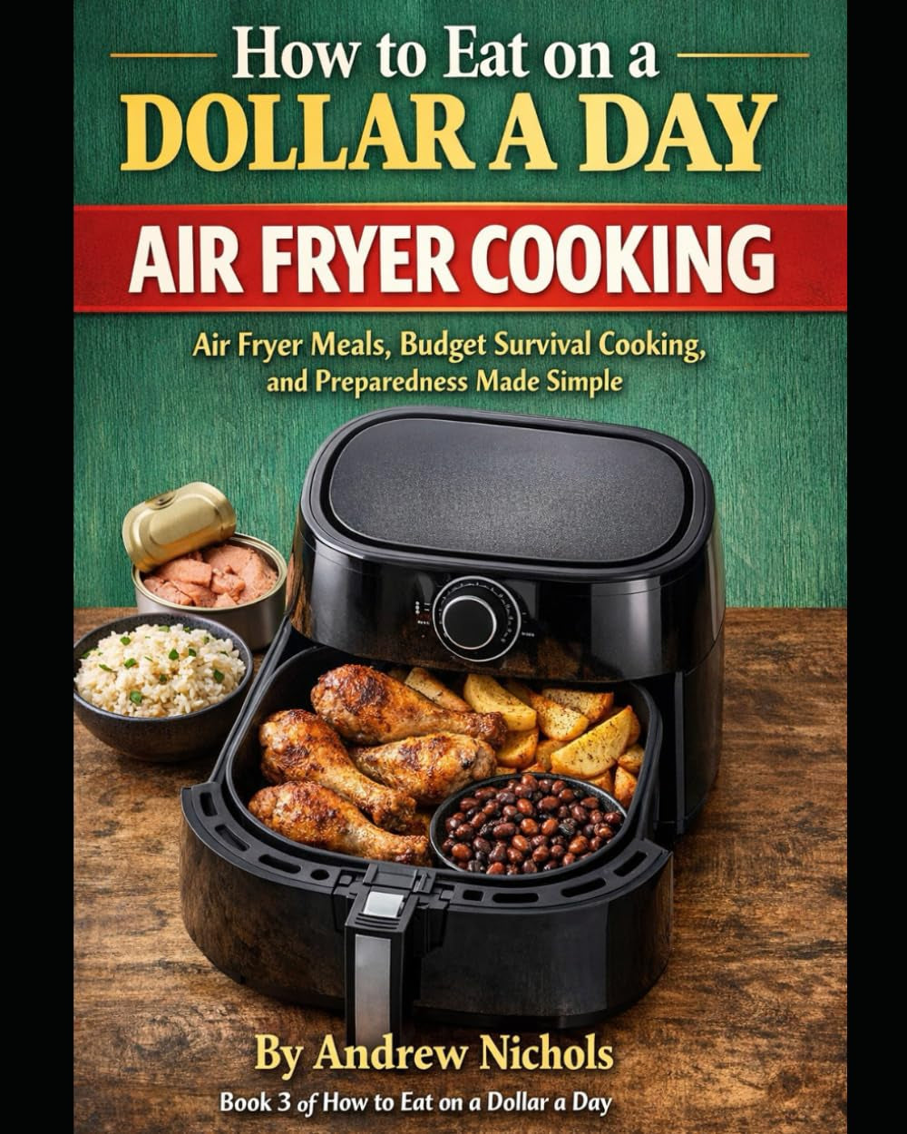 How to Eat on a Dollar a Day – Air Fryer Cooking Book 3: Air Fryer Meals, Budget-Friendly Survival Cooking, and Simple Preparedness for Any Situation (Budget Family Friendly cooking)