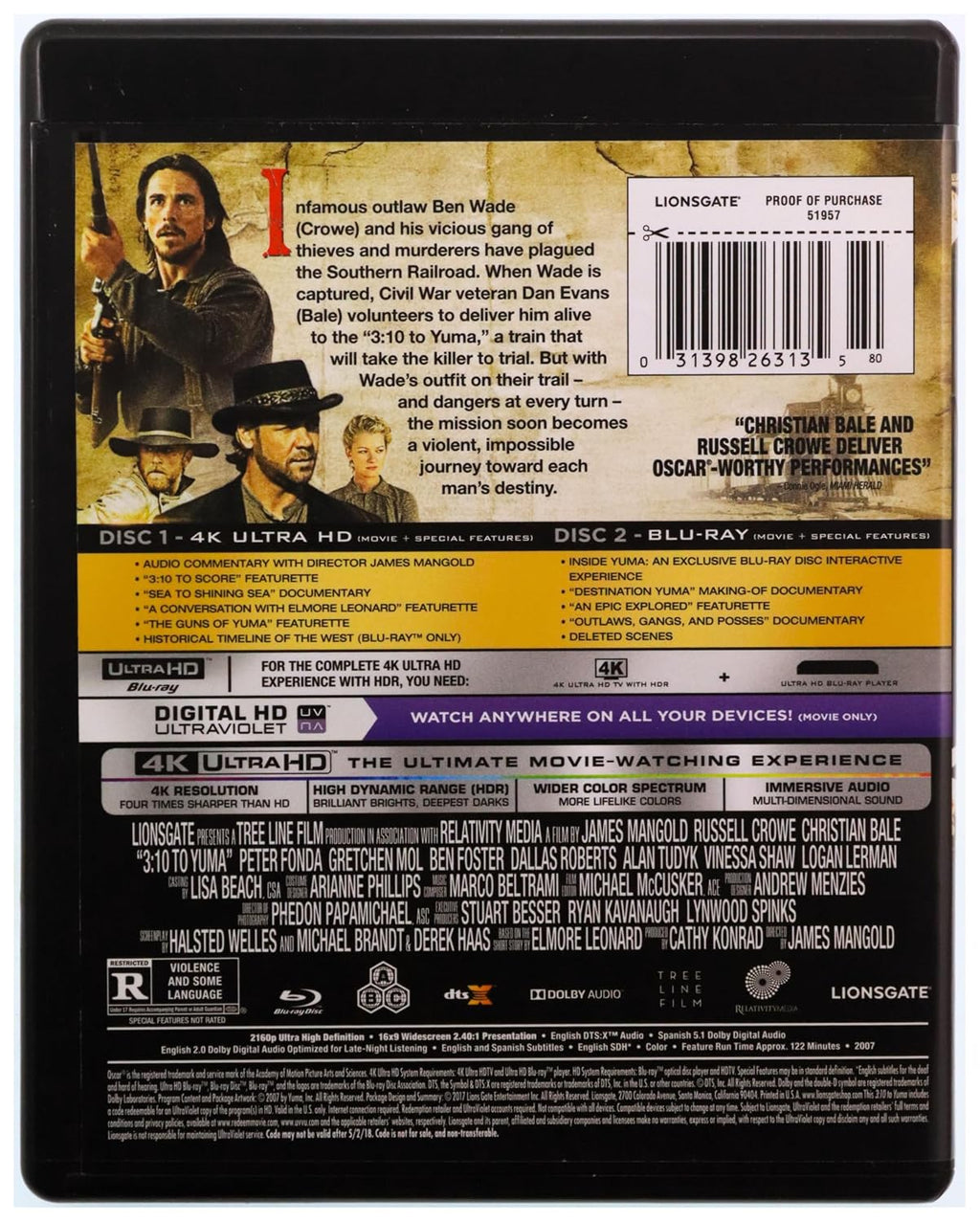 3:10 to Yuma 4K Ultra HD [Blu-ray + Digital HD]