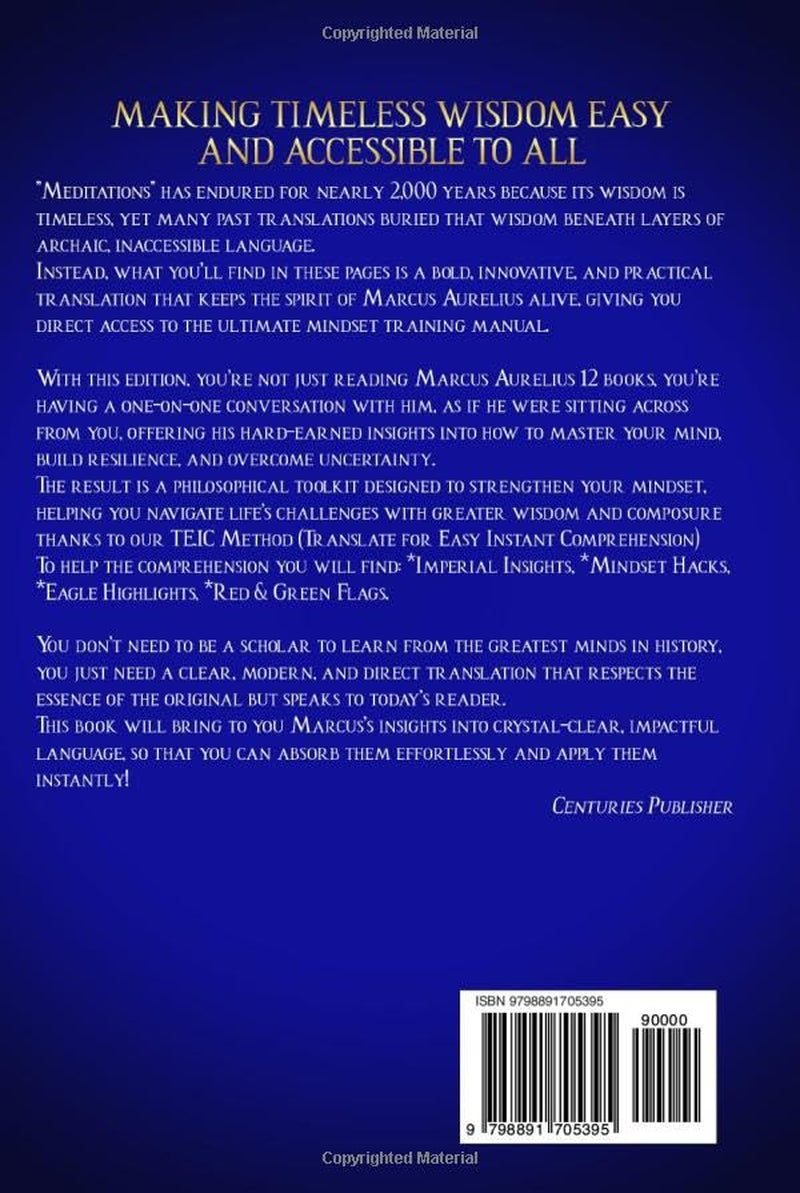 Marcus Aurelius Meditations: Transformative Translation. Modern Stoicism Mindset For Focus, Discipline, Calm, and Success