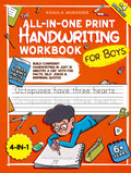 The All-in-One Print Handwriting Workbook for Boys: Build Confident Handwriting in Just 15 Minutes a Day with Fun Facts, Silly Jokes & Inspiring Quotes