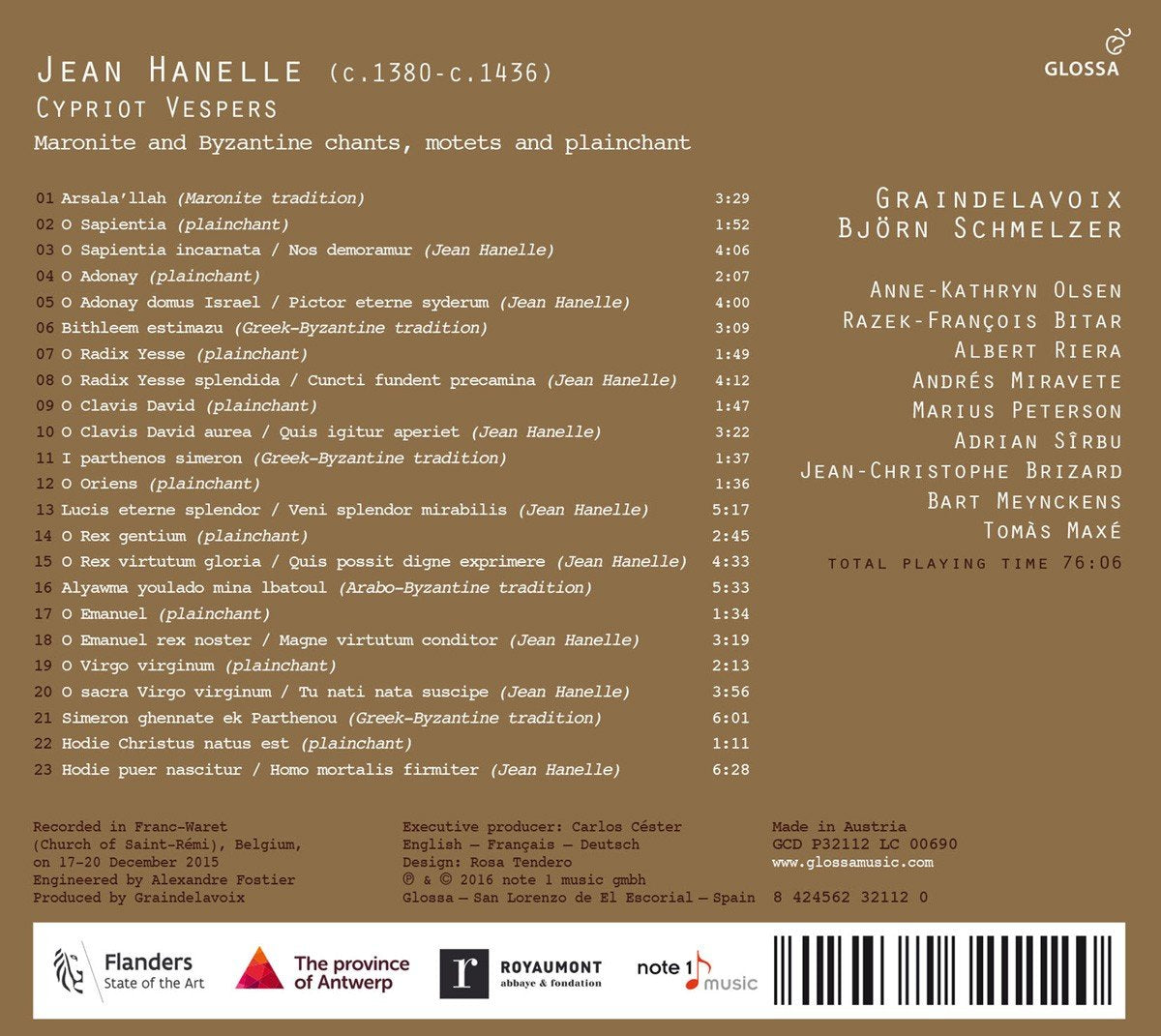 Jean Hanelle: Cypriot Vespers