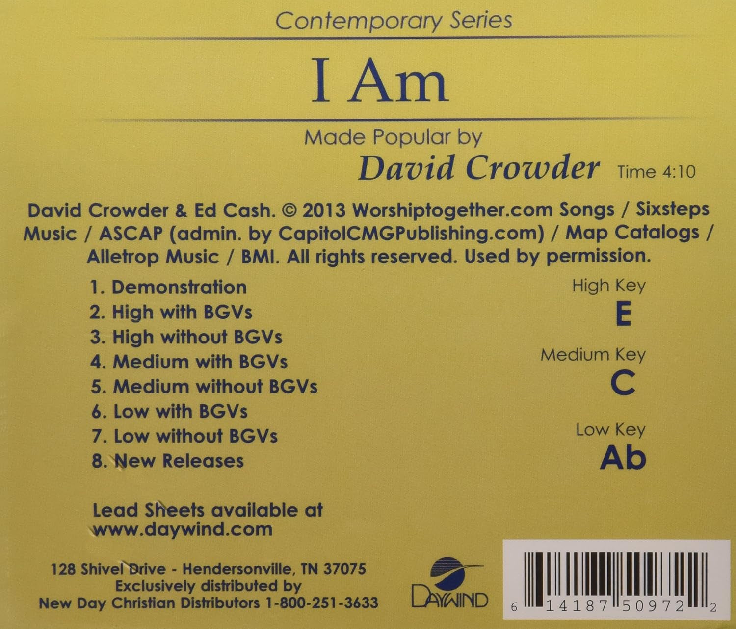 I Am Accompaniment/Performance Track Daywind Soundtracks Contemporary