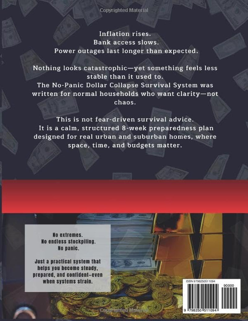 The No-Panic Dollar Collapse Survival SYSTEM: A Practical 8-Week, Panic-Free Preparedness Plan for Inflation, Bank Disruptions, and Supply Shortages—Built for Urban and Suburban Homes
