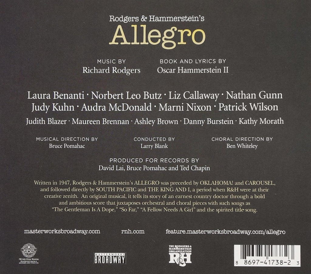 Rodgers and Hammerstein's "Allegro" First Complete Recording