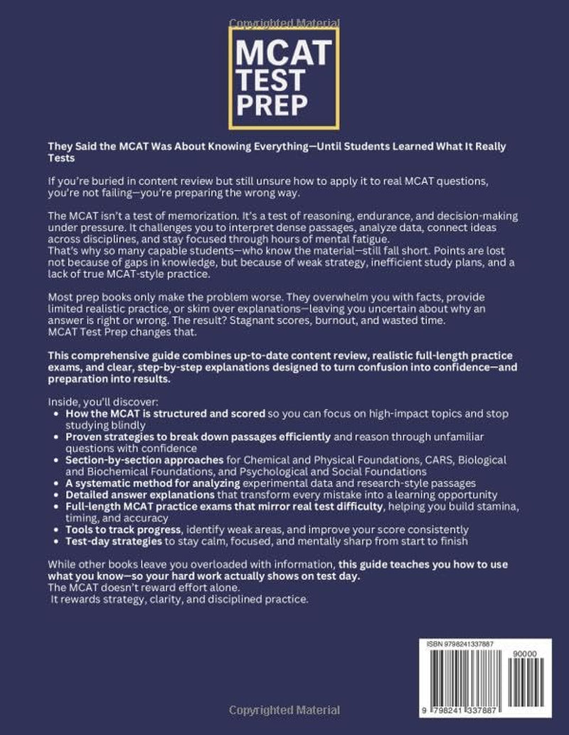 MCAT Test Prep: The Complete and Up-to-Date Prep Book with Full-Length Practice Tests and Step-by-Step Explanations to Ace the MCAT Exam