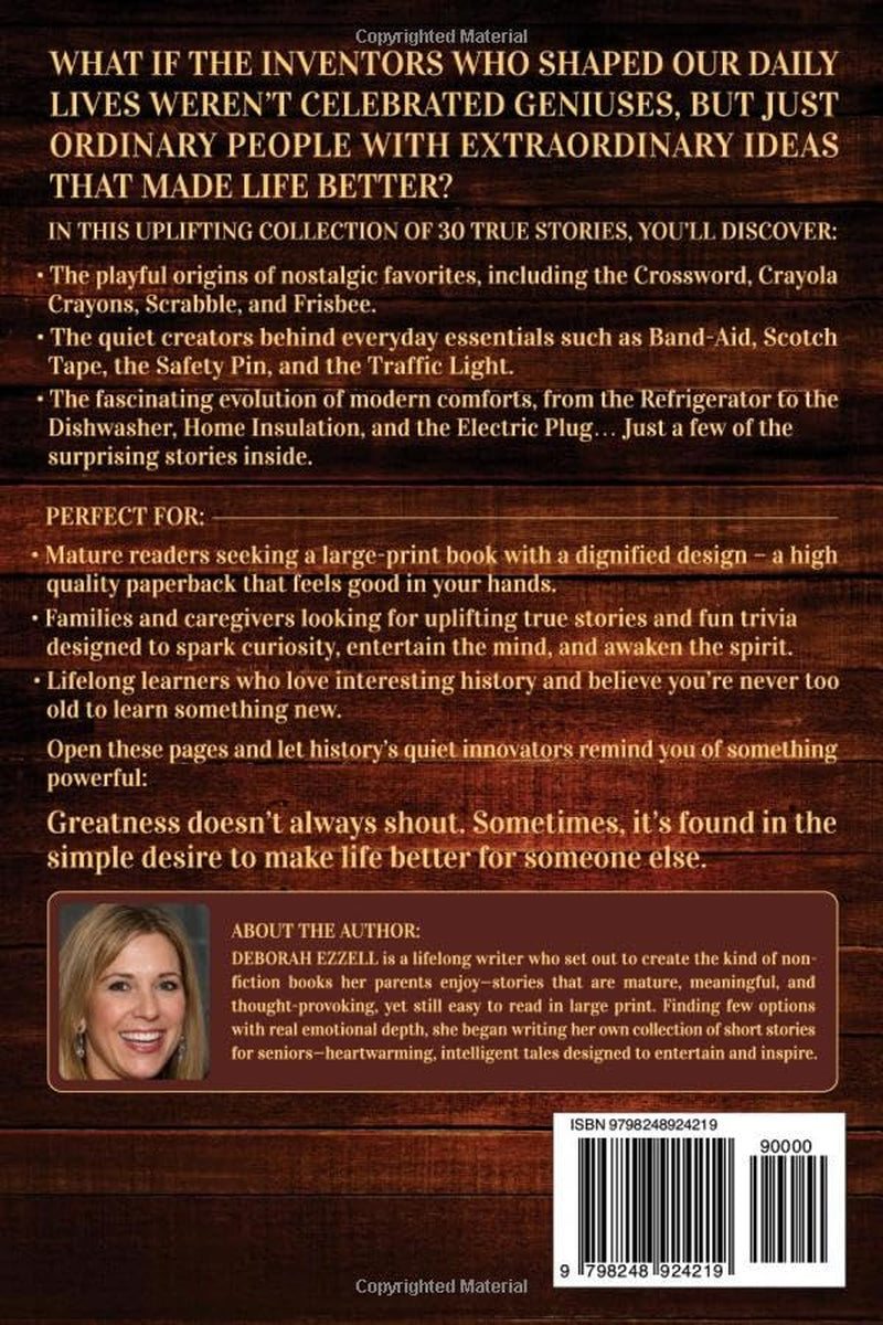 Short Stories for Seniors: 30 Inspiring True Stories of Ordinary People in History Whose Inventions Made Everyday Life Better - Large Print Easy to Read, Trivia Fun Facts Gift