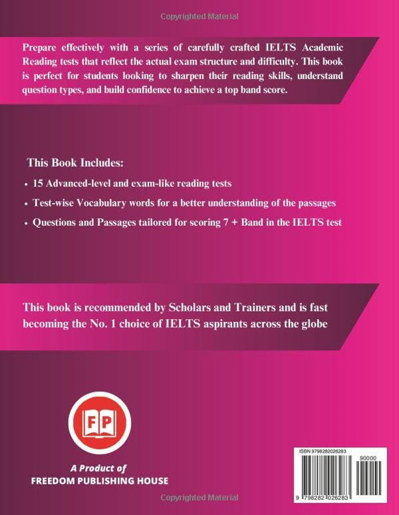 IELTS Academic Reading Practice Tests 2025: 15 Full-Length Exams with High-Frequency Vocabulary and Answer Keys