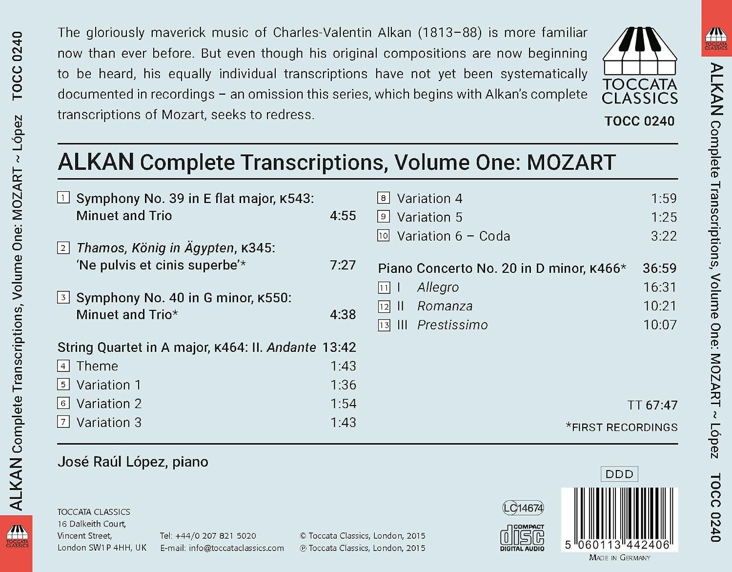 Charles-Valentin Alkan: Complete Transcriptions 1