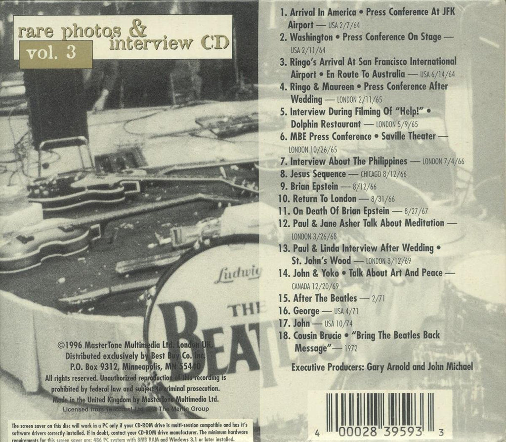Rare Photos & Interview Vol. 3 - THE BEATLES - OUT-OF-PRINT features Interviews with the Beatles as a group and individually plus a 24-page Booklet with photos
