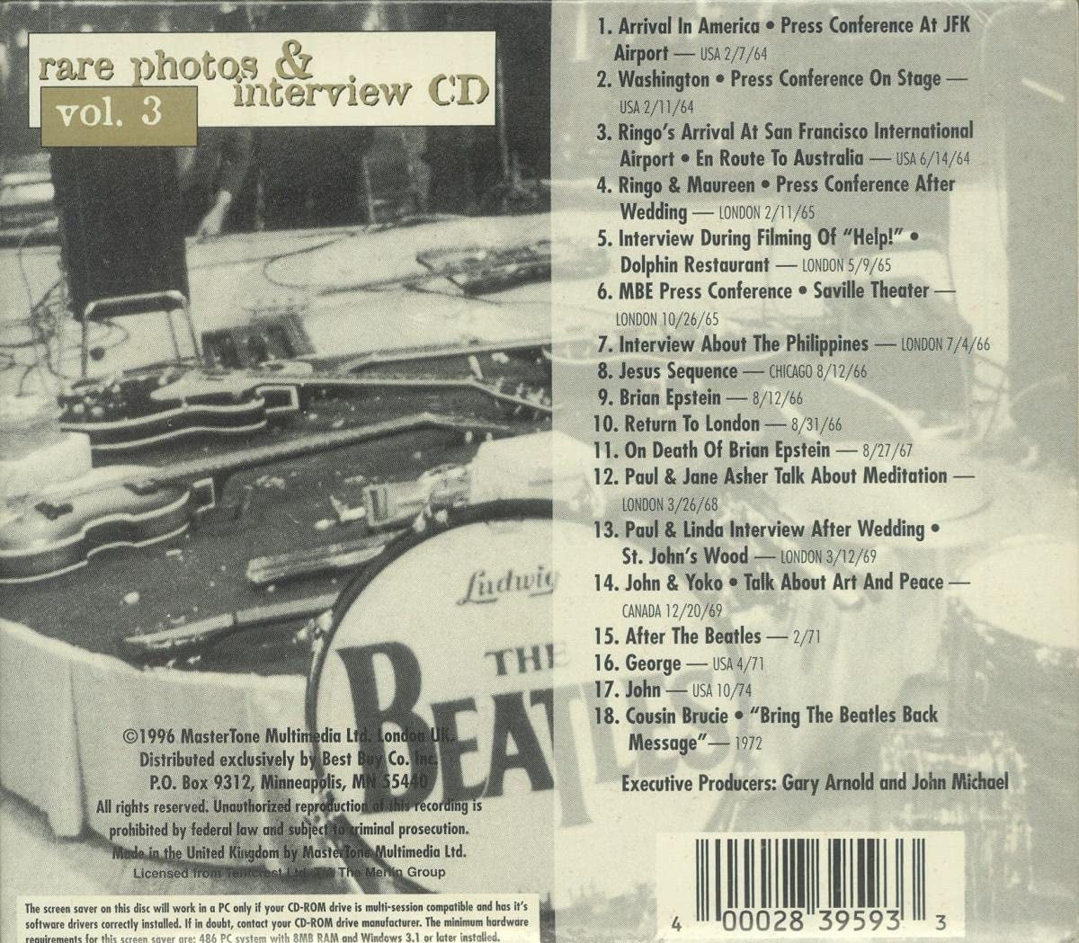 Rare Photos & Interview Vol. 3 - THE BEATLES - OUT-OF-PRINT features Interviews with the Beatles as a group and individually plus a 24-page Booklet with photos