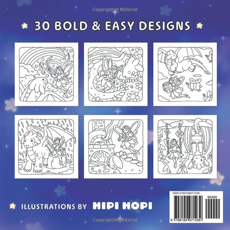 Fairy & Dragon: A Cozy Fantasy Coloring Book for Adults and Teens Featuring Magical and Whimsical Designs with Adorable Characters for Stress Relief and Relaxation (Bold and Easy)
