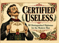 CERTIFIED USELESS: 50 Distinguished Diplomas for the Modern Man. Hilarious Christmas Ideas for Men Who Have Everything & Adults Who Love White Elephant Gifts