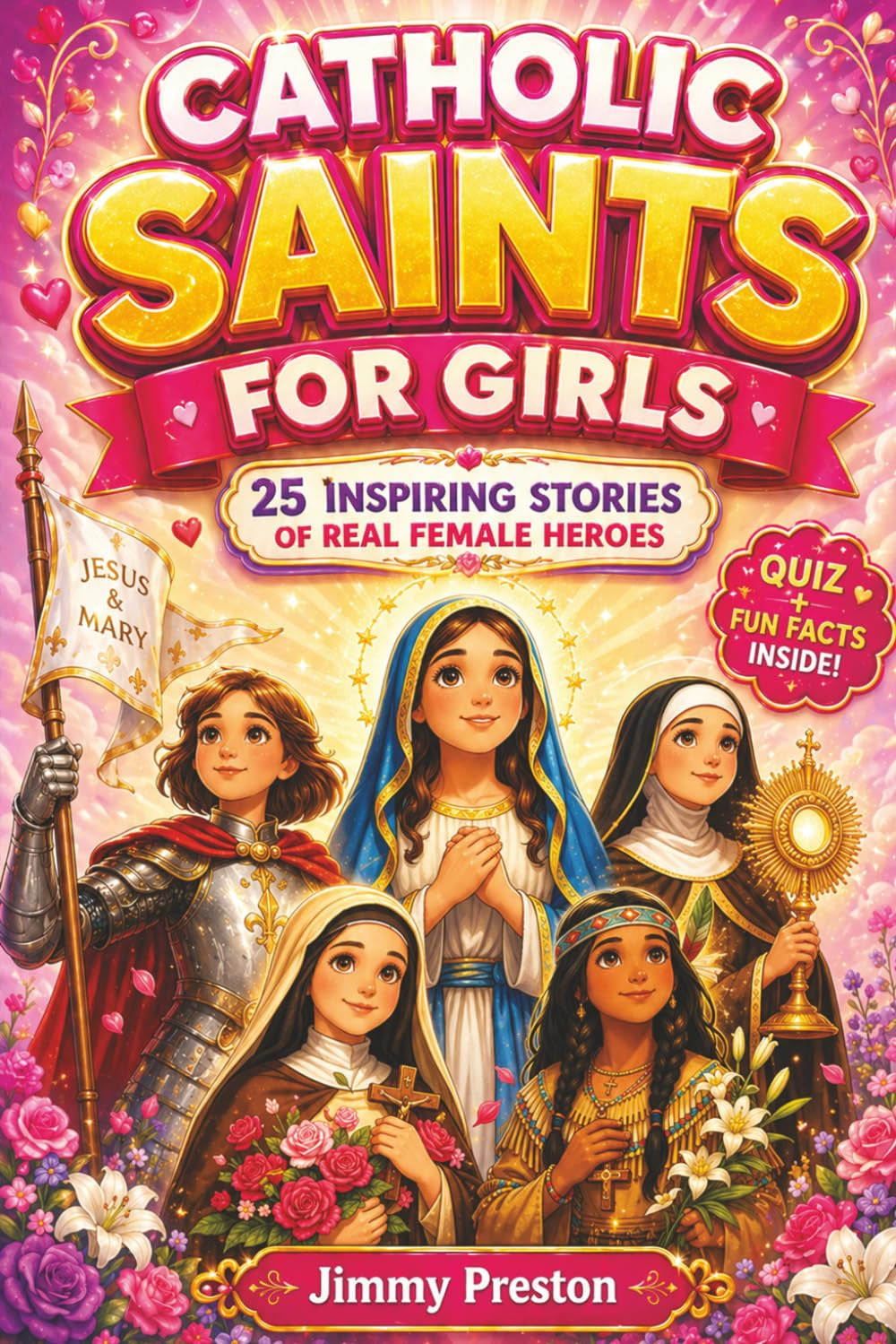 Catholic Saints For Girls: 25 Inspiring Stories of Real Female Heroes That Teach Bible Virtues of Faith, Courage, Prayer and Devotion With Fun Facts, Trivia & Coloring Pages
