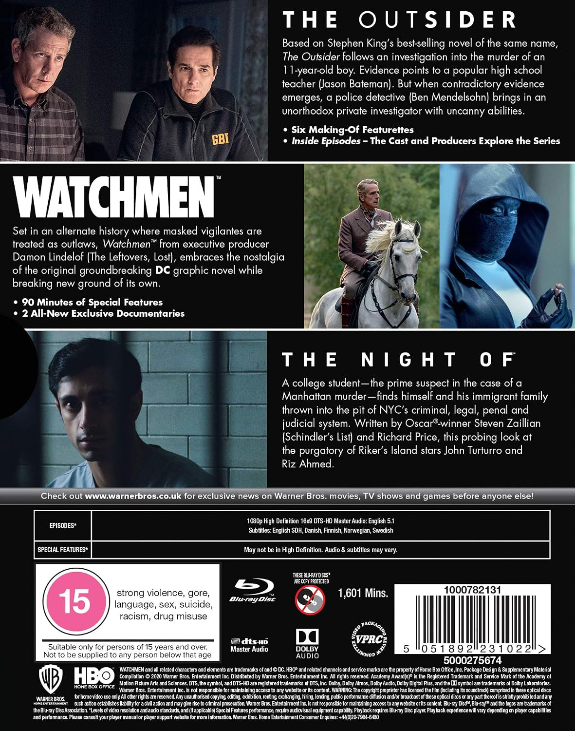 An HBO Limited Series Collection [The Outsider / Watchmen / The Night Of] [Blu-ray] [2020] [Region Free]