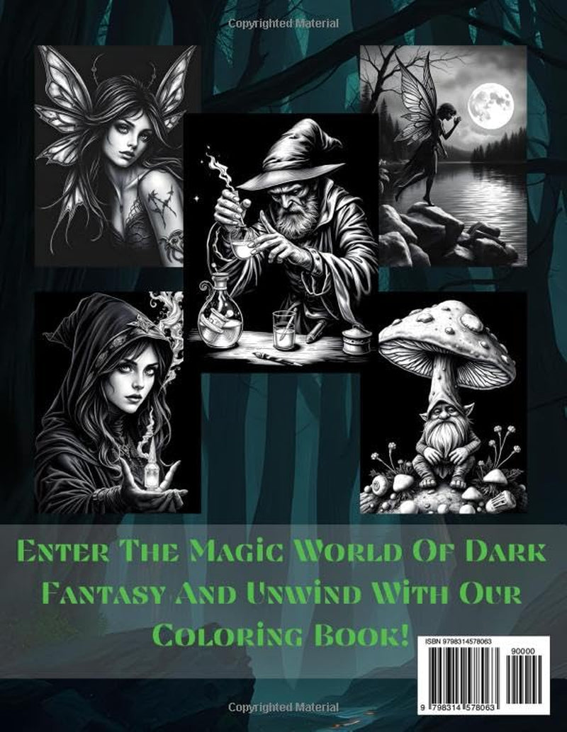 Grayscale Fantasy Coloring Book for Adults: 60 Enchanted Artworks with Elves, Fairies, Sorcerers, Witchcraft and Magic Vibes! (Fantasy Coloring Books by Northern WitchCraft)
