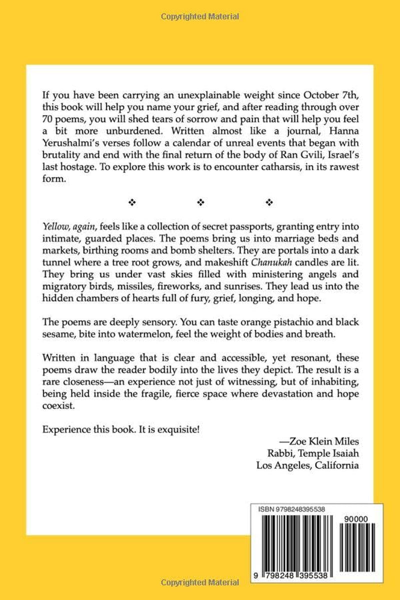 Yellow, again: A Collection of Poems about Israel