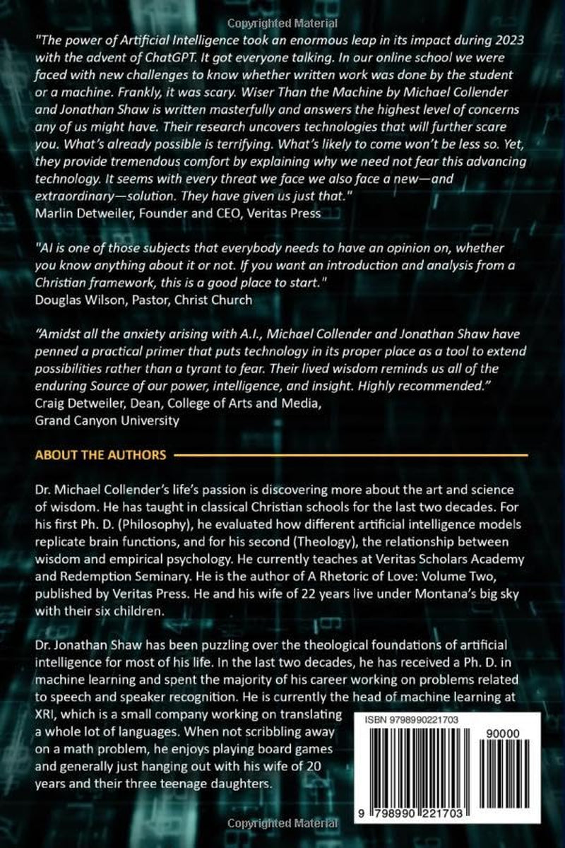 Wiser Than the Machine: The Value of Classical Christian Education in an Age of Artificial Intelligence (The Wisdom Toolbox)